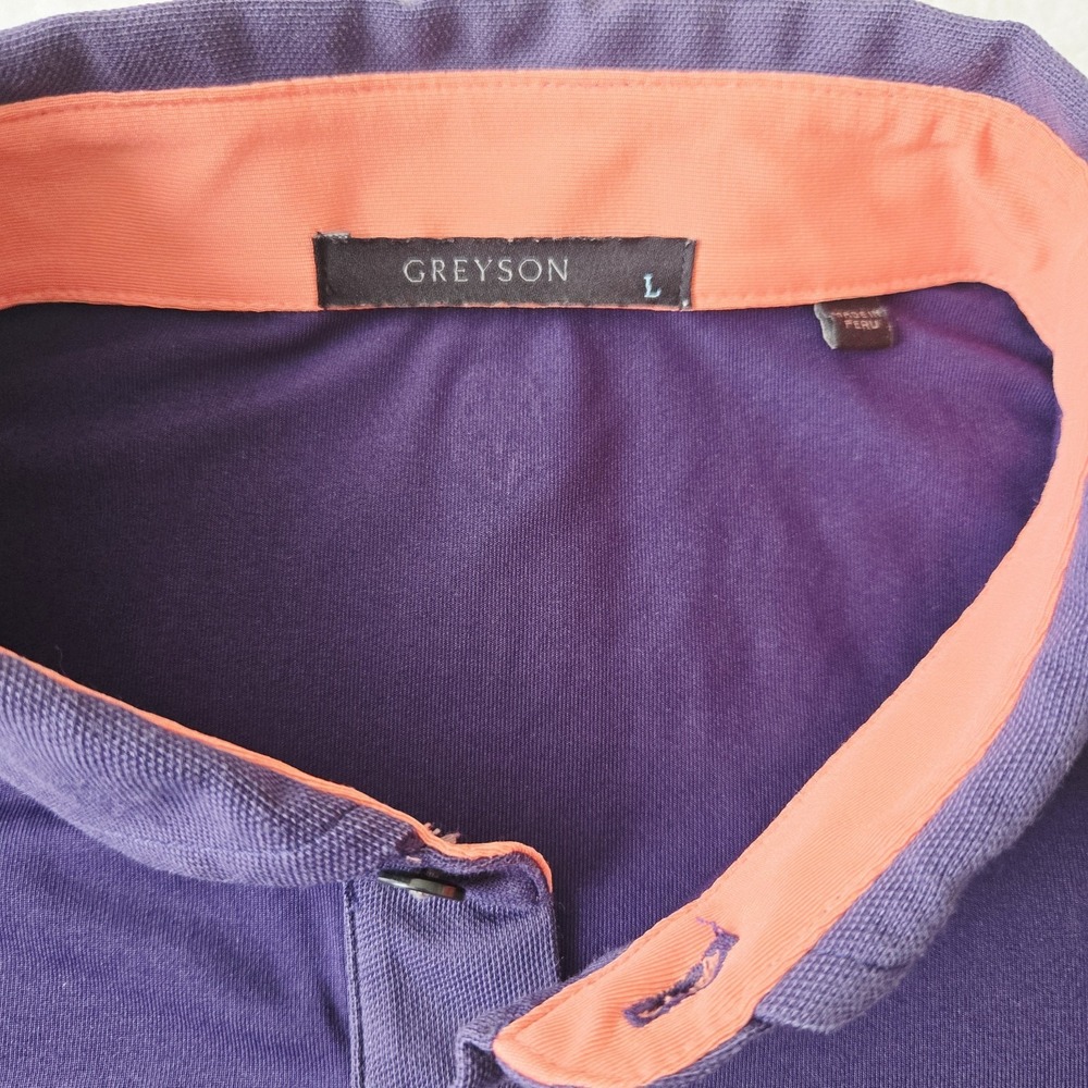 Greyson Polo Shirt Large Purple Golf Golfing Outdoor Active Men - Picture 3 of 5
